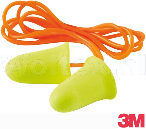 3M E-A-R Oordoppen Soft FX- Cord Polyurethaanschuim Aan koordje Dispenser- 200 paar fluo-groen